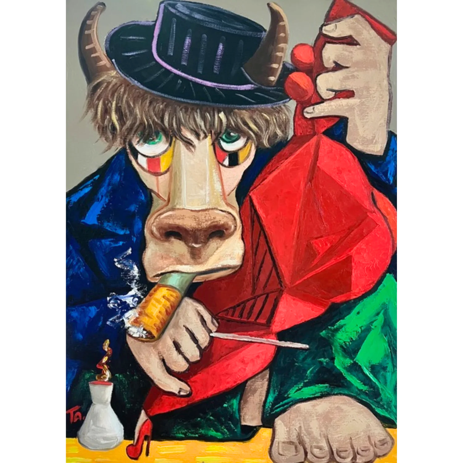 The beast playing the violin